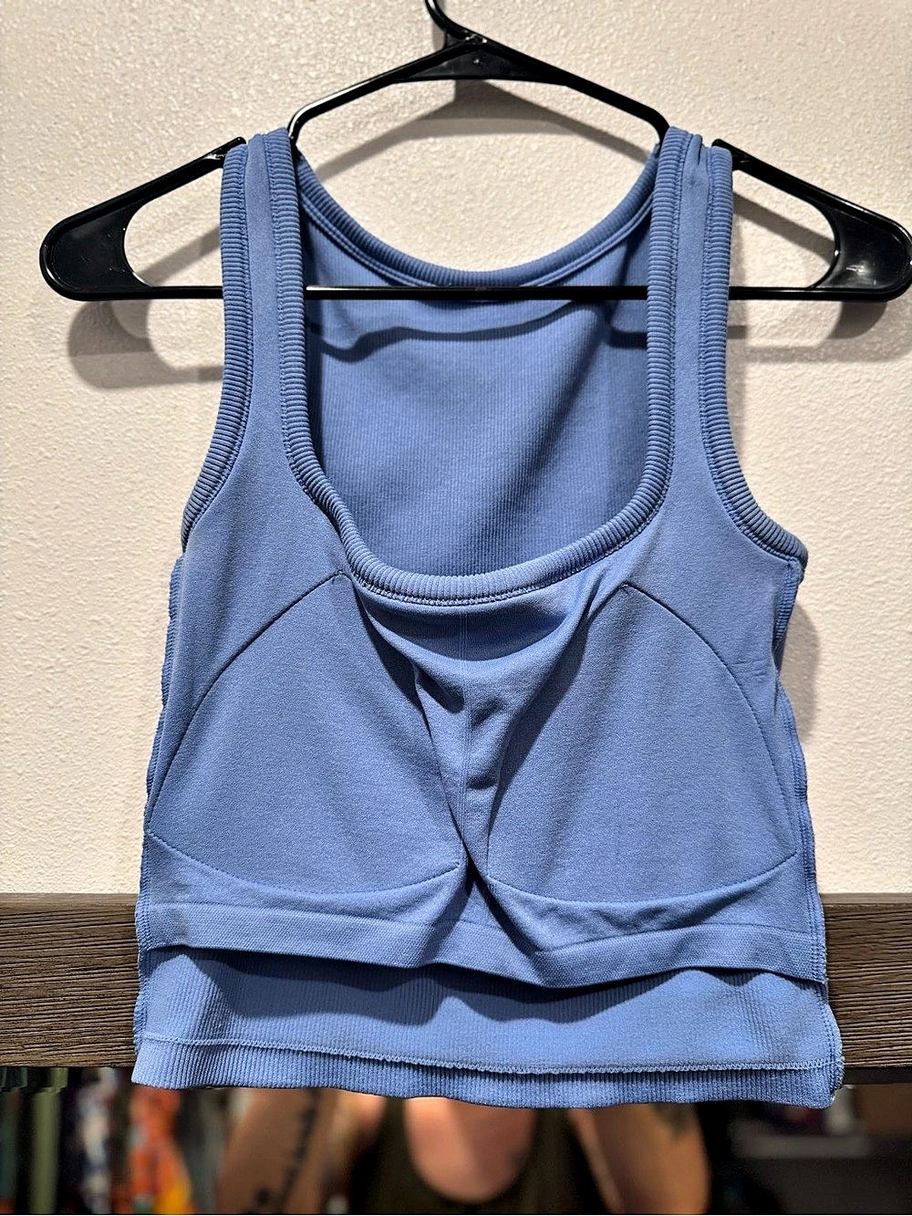 Altar’d State Revival Blue Ribbed Built In Bra Crop Tank M/L - Picture 5 of 6